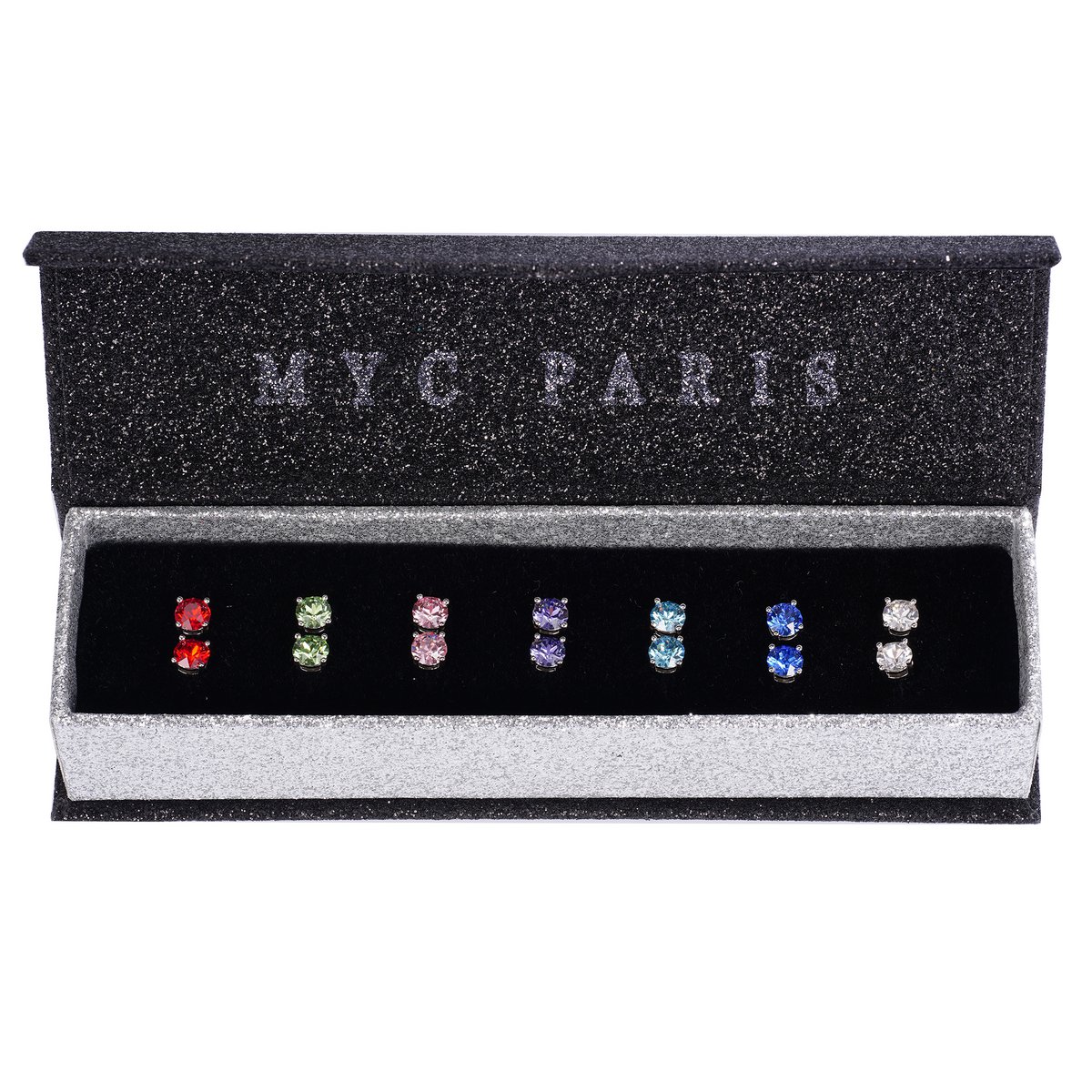 Boucles d'oreilles Coffret 7 Days - Argenté et Multi