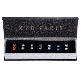 Boucles d'oreilles Coffret 7 Days - Argenté et Multi