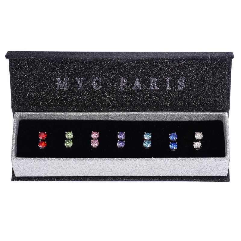 Boucles d'oreilles Coffret 7 Days - Argenté et Multi