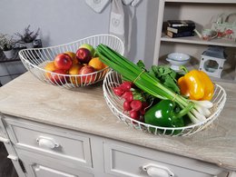 Antique white bowl - pair 38cm
