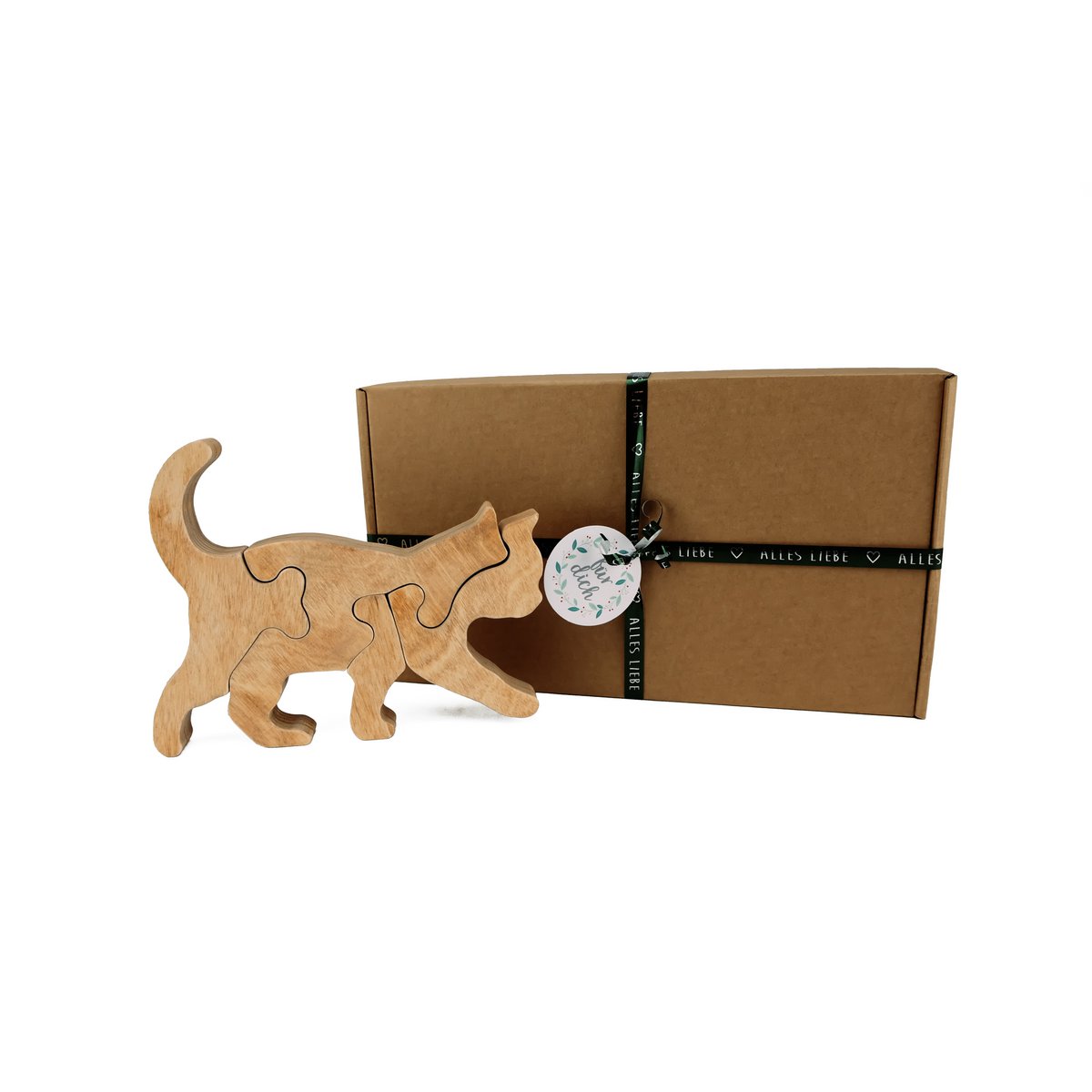 Houten puzzel kat