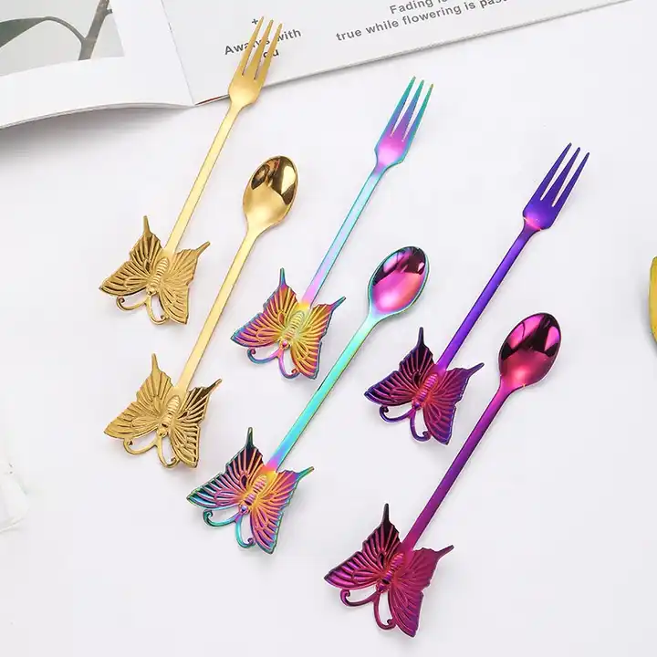 "Butterfly" spoon - For tea, coffee or desserts - 4 colors available