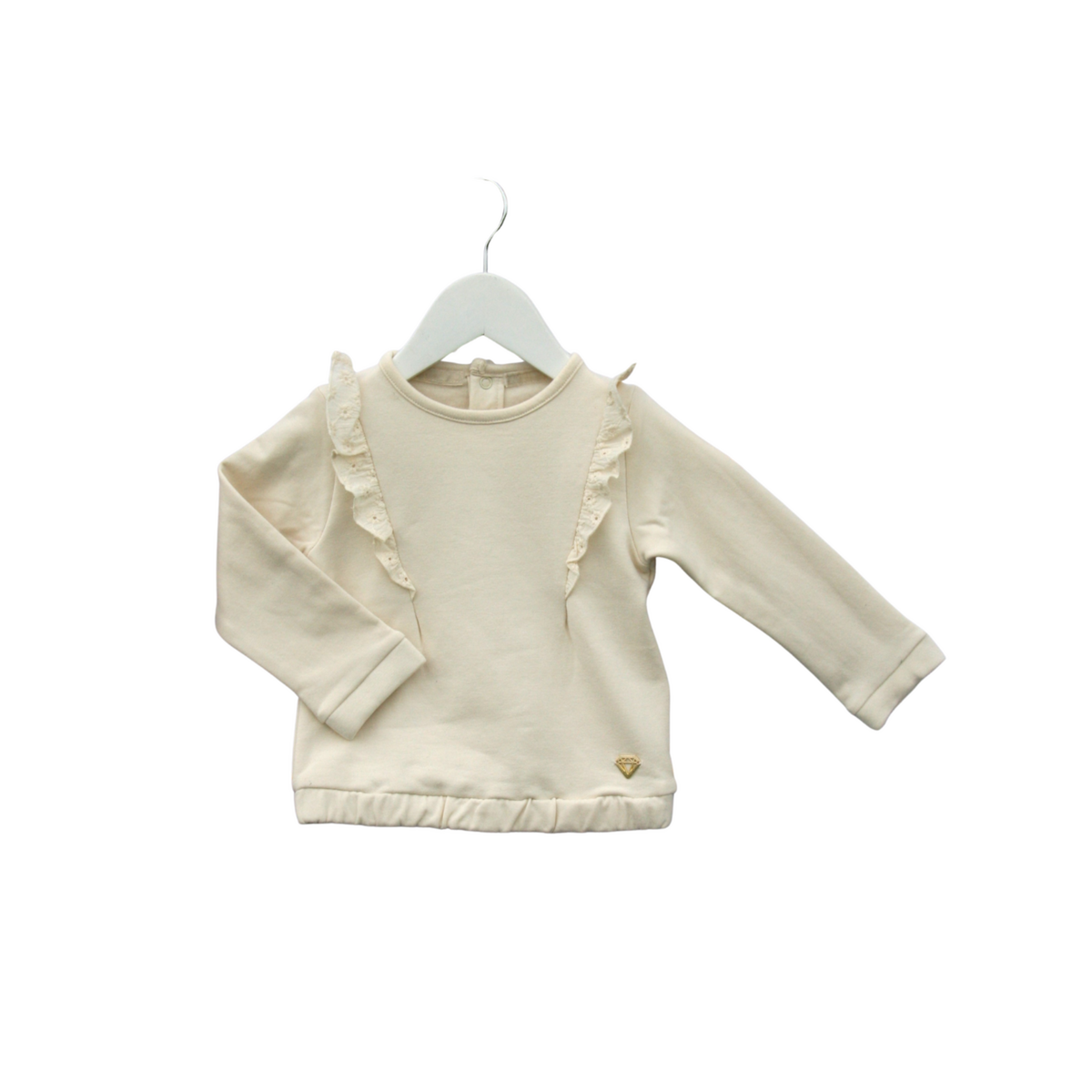 Maglione per bambini Little Chiq con volant – Felpa fiammata premium – Abbigliamento per bambini di lusso