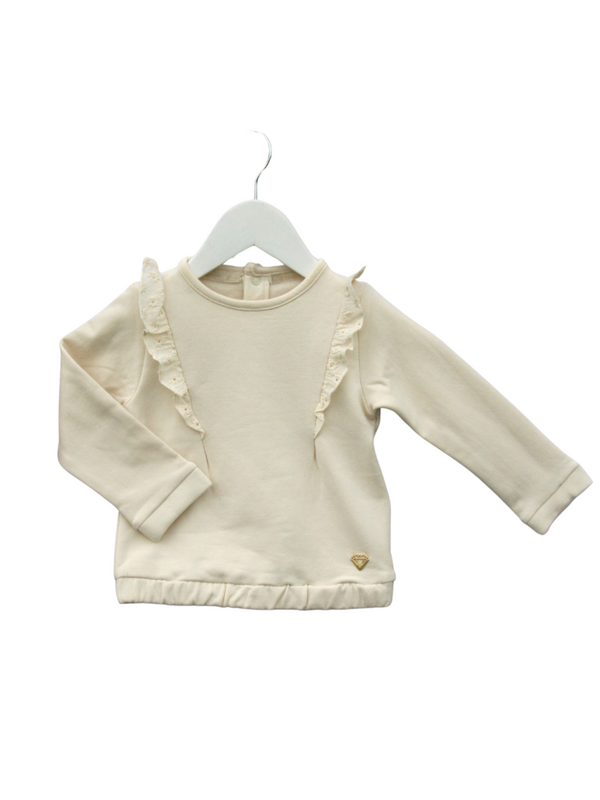 Maglione per bambini Little Chiq con volant – Felpa fiammata premium – Abbigliamento per bambini di lusso