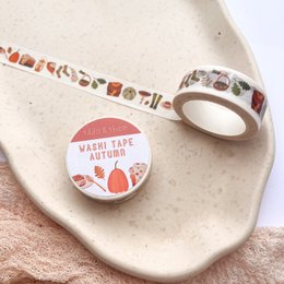 Washi Tape Autumn - Adhesive Tape Mushrooms and Pumpkin Masking Tape
