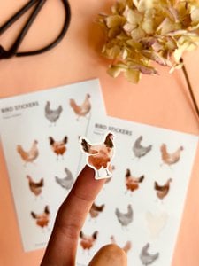 Chicken stickers made from recycled paper / without PVC