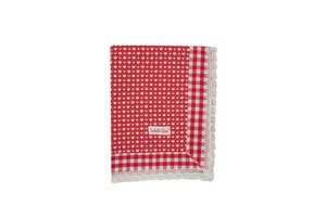 Red table cloth LOVE 100x100 cm Isabelle Rose