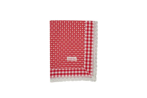 Rote Tischdecke LOVE 100x100 cm Isabelle Rose