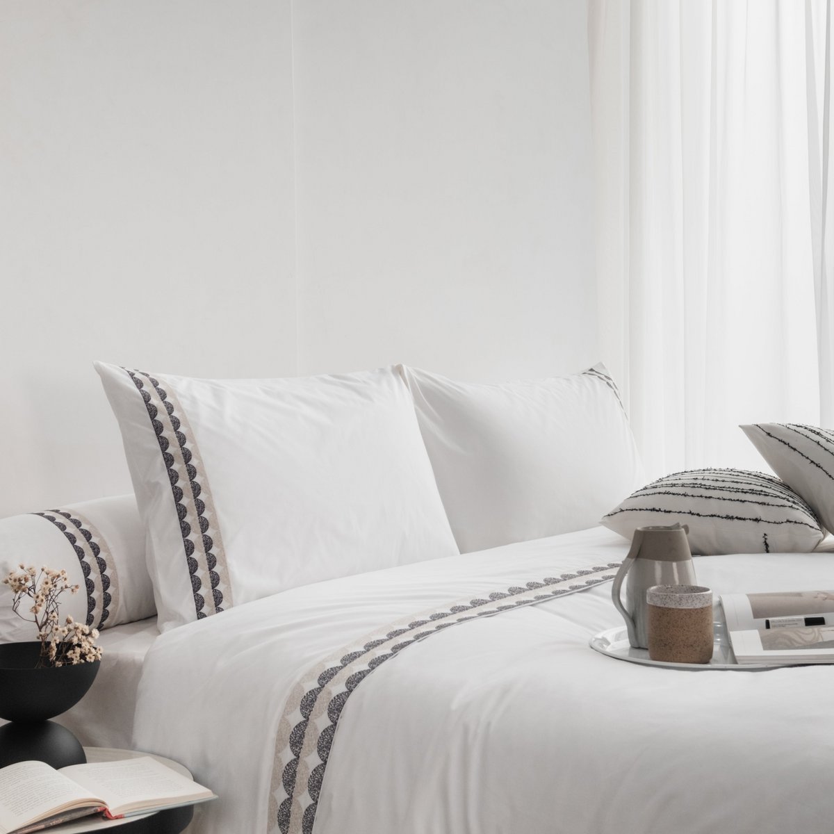 Shiloh -kussensloop gemaakt van 100% lang nietje katoenen percale, set van 2