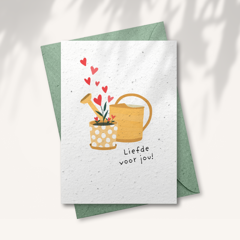 Growing paper greeting card - Heart plant