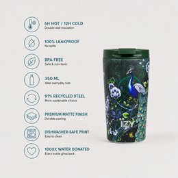 Tazas Izy Thermos - Majestic Green 2.0 - 350 ml de taza de café aislada para llevar