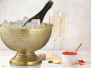 Bottle -cooler wine cooler metal Ø 29 cm champagne cooler around silver gold ice sky cooler champagne cooler