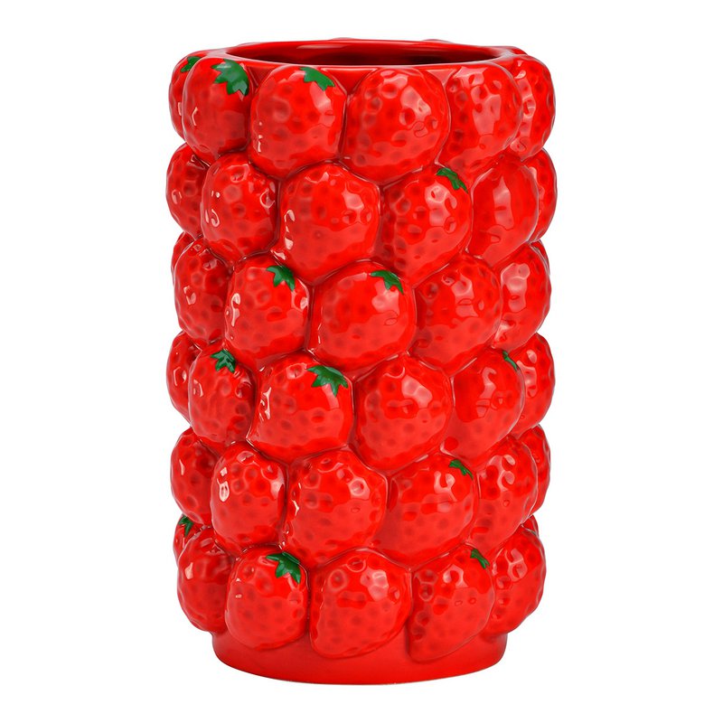Vase of strawberries made of ceramic, red (W/H/D) 12x19x12cm