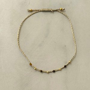 Bohem Sommerarmband mit Mineralsteinen und Hochglanzseil