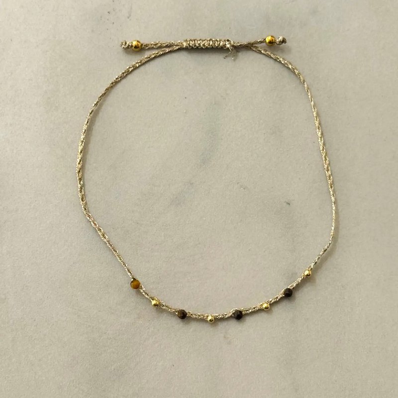 Bohem sommerarmbånd W Mineralsten og blankt reb