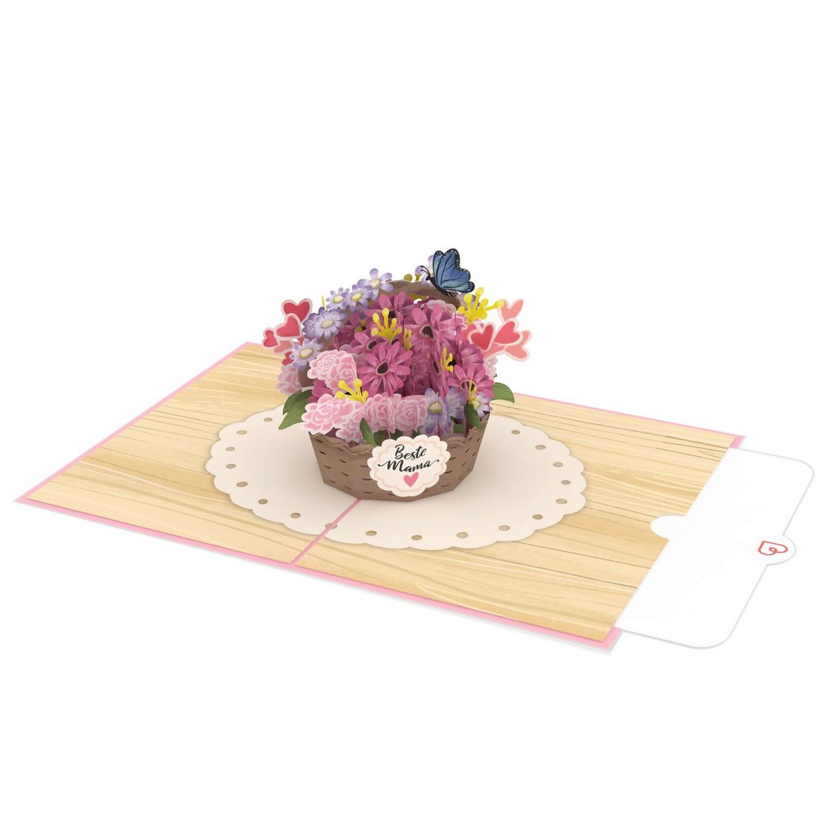 Beste moeder bloemenmand pop-upkaart