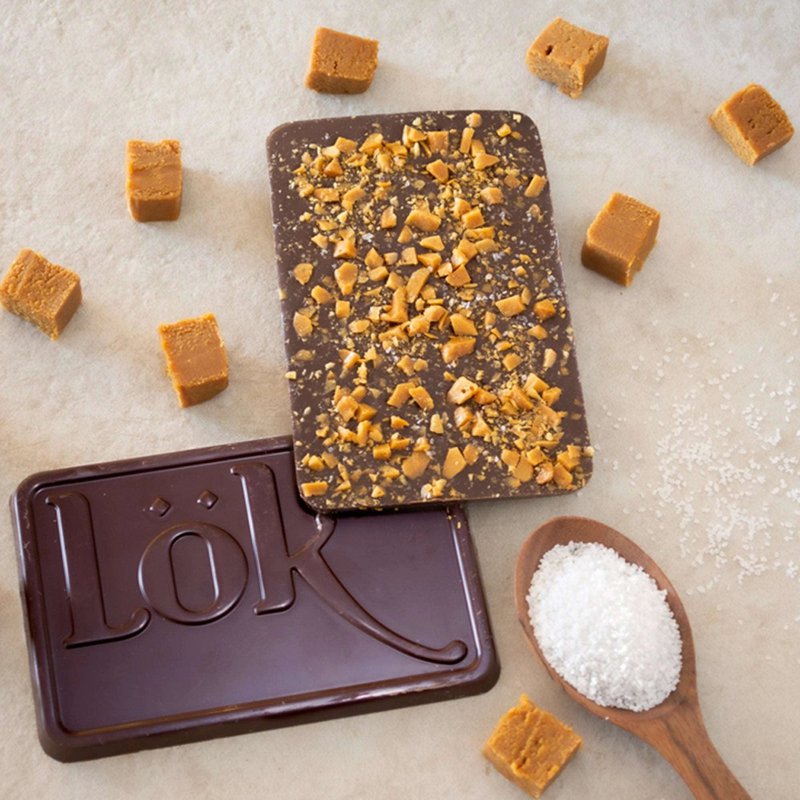 Dark Chocolate Bar with Caramel and Sea Salt | 70% Cacao | 85g