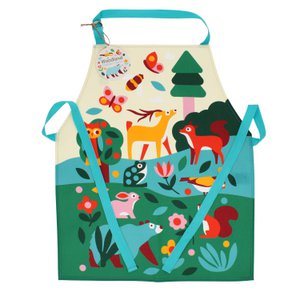 Wipeable cotton children's apron - Woodland