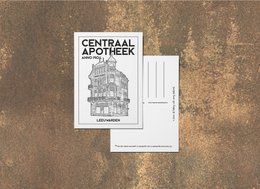 Pharmacie centrale, Leeuwarden, Frise, carte postale