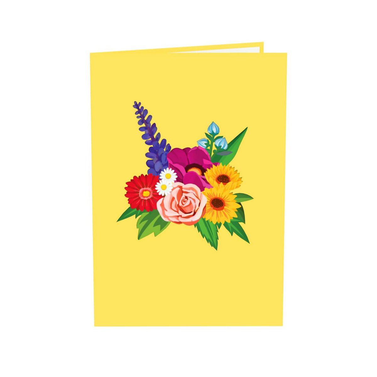 Kleurrijke bloemenmand pop-up kaart