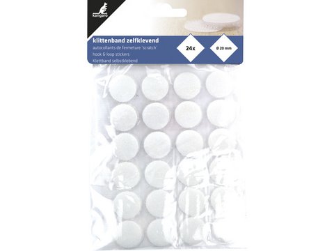 Klettband Kangaro selbstklebend rund 20mm, 24 Stück