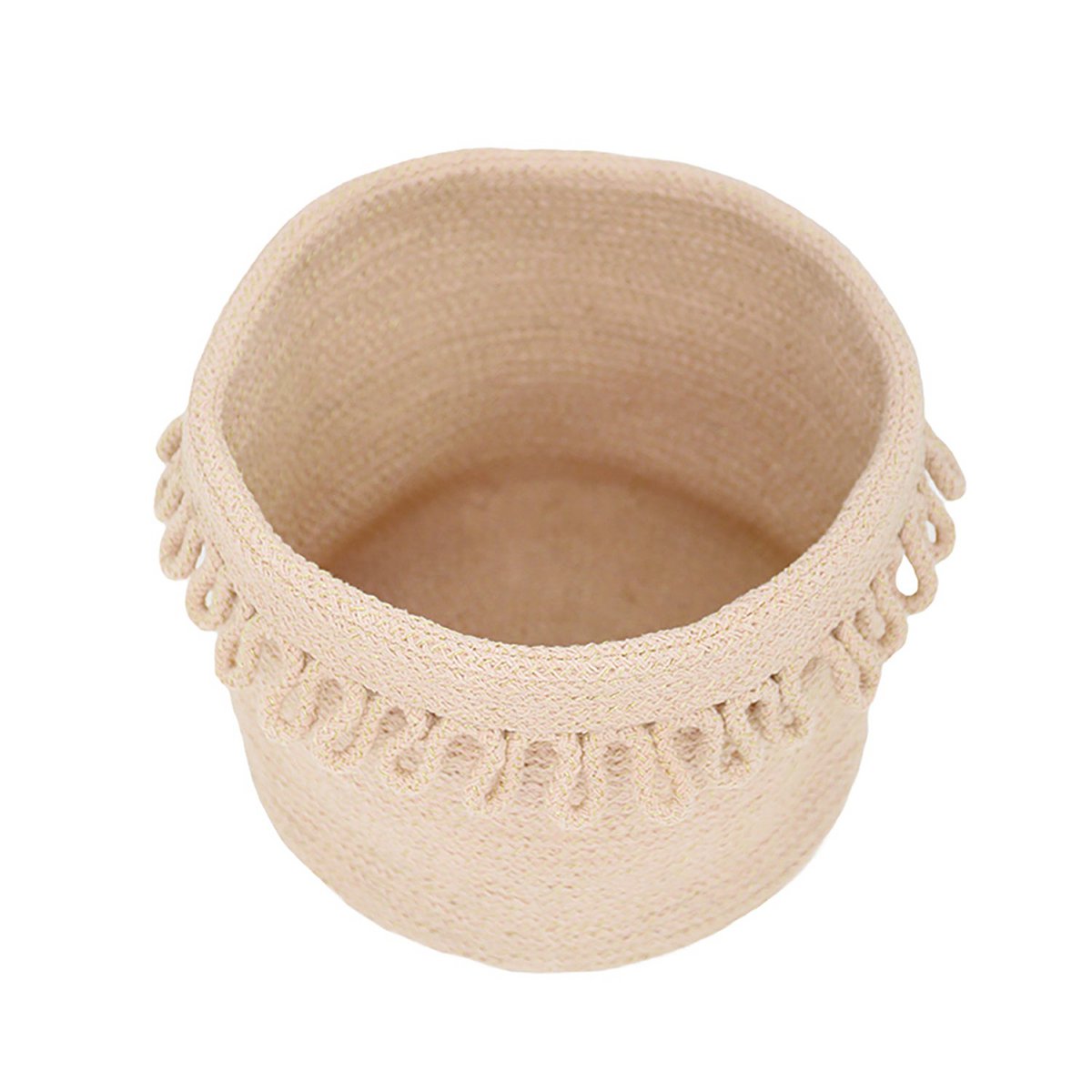 Cotton rope storage basket with “petal” finish LOUNA