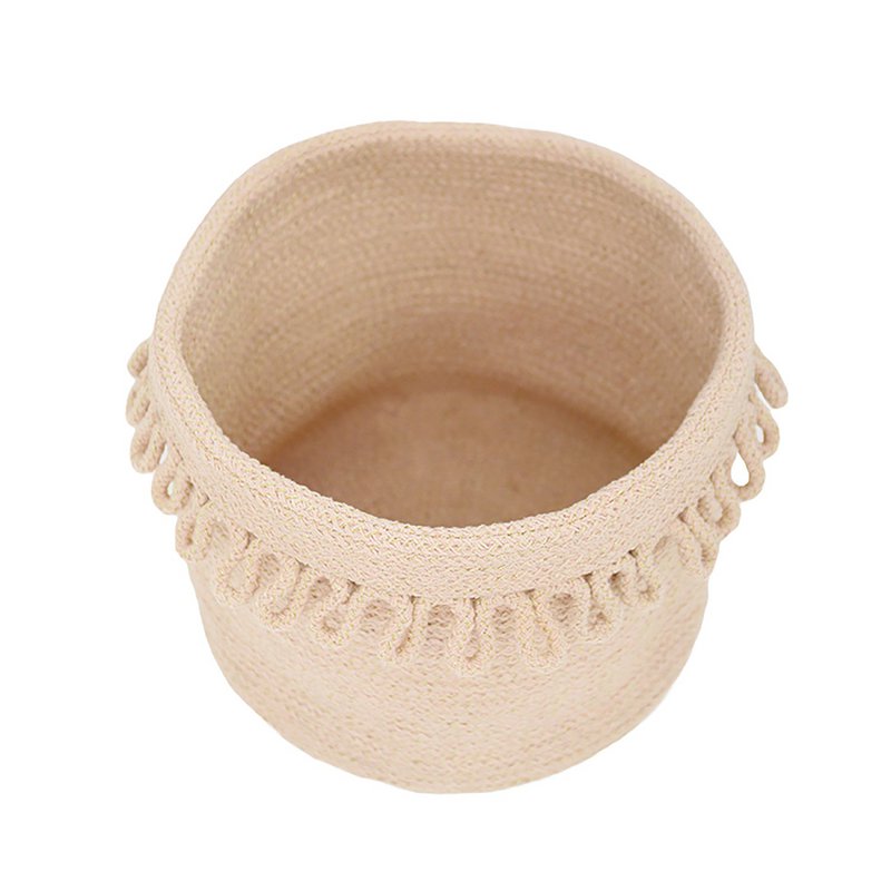 Cotton rope storage basket with “petal” finish LOUNA
