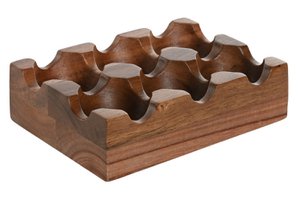 ACACIA EGG BOX 15X10X4 6COMP. NATURAL PC212757