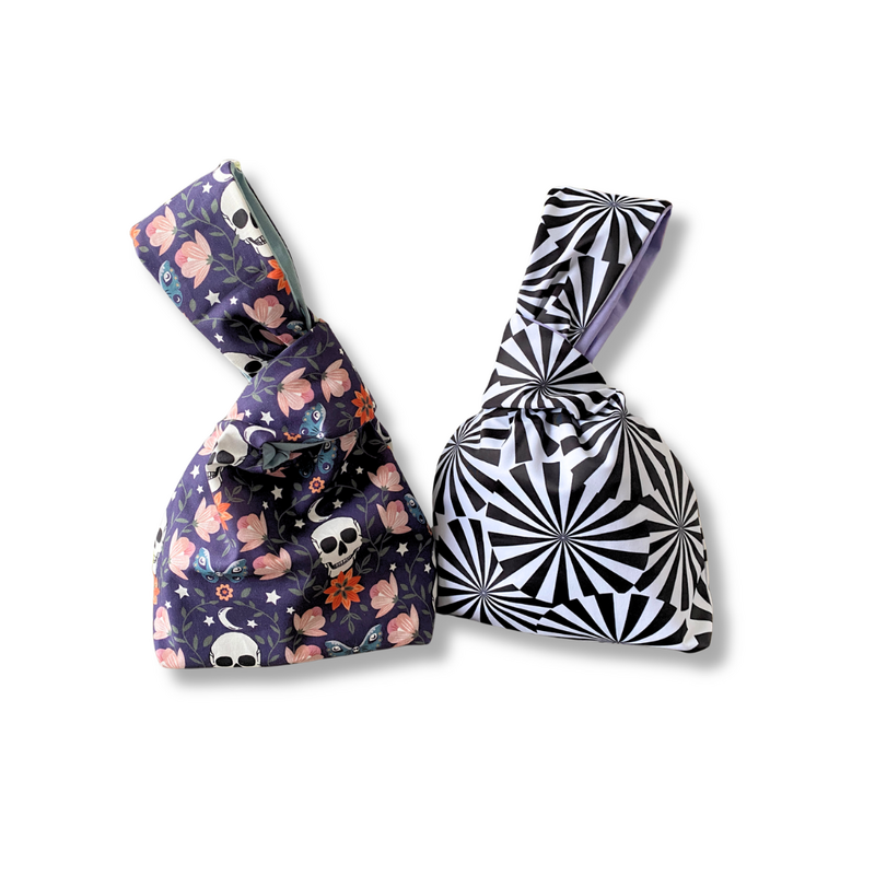 Steampunk Skulls & Butterflies Japanese Knot Bag