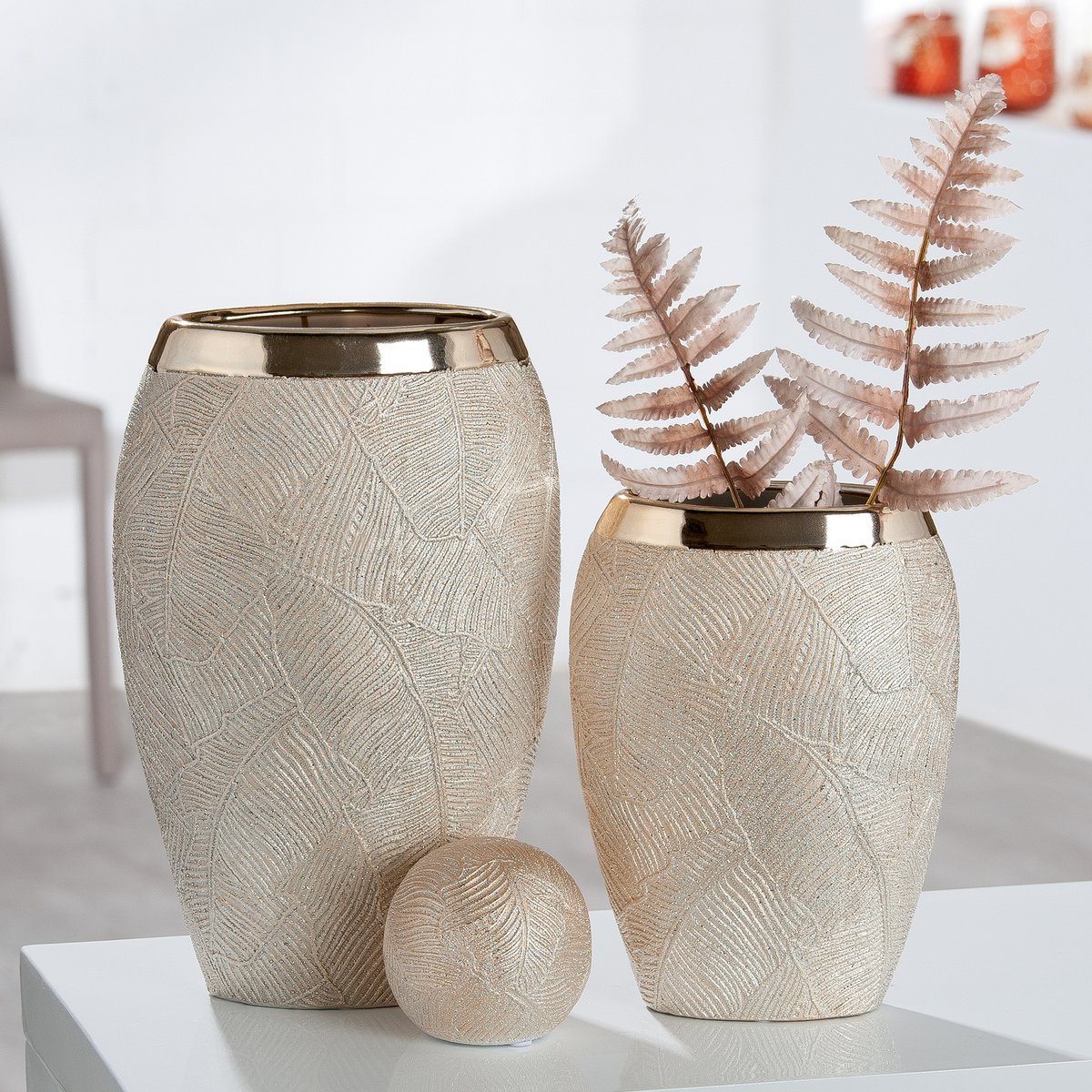 Vaso largo in ceramica "Cascade"