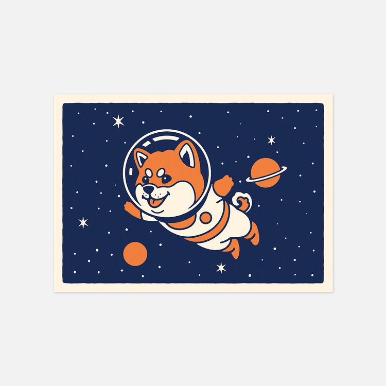 "Space Shiba" Postcard