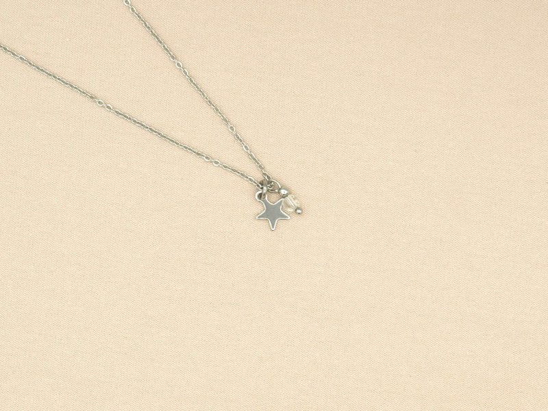 Ketting rock, ster en berg kristal, zilver of goud stainless steel