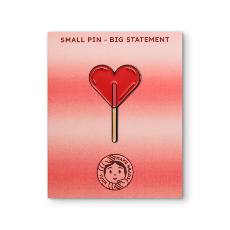 Emaille Pin "Herz Lollipop"