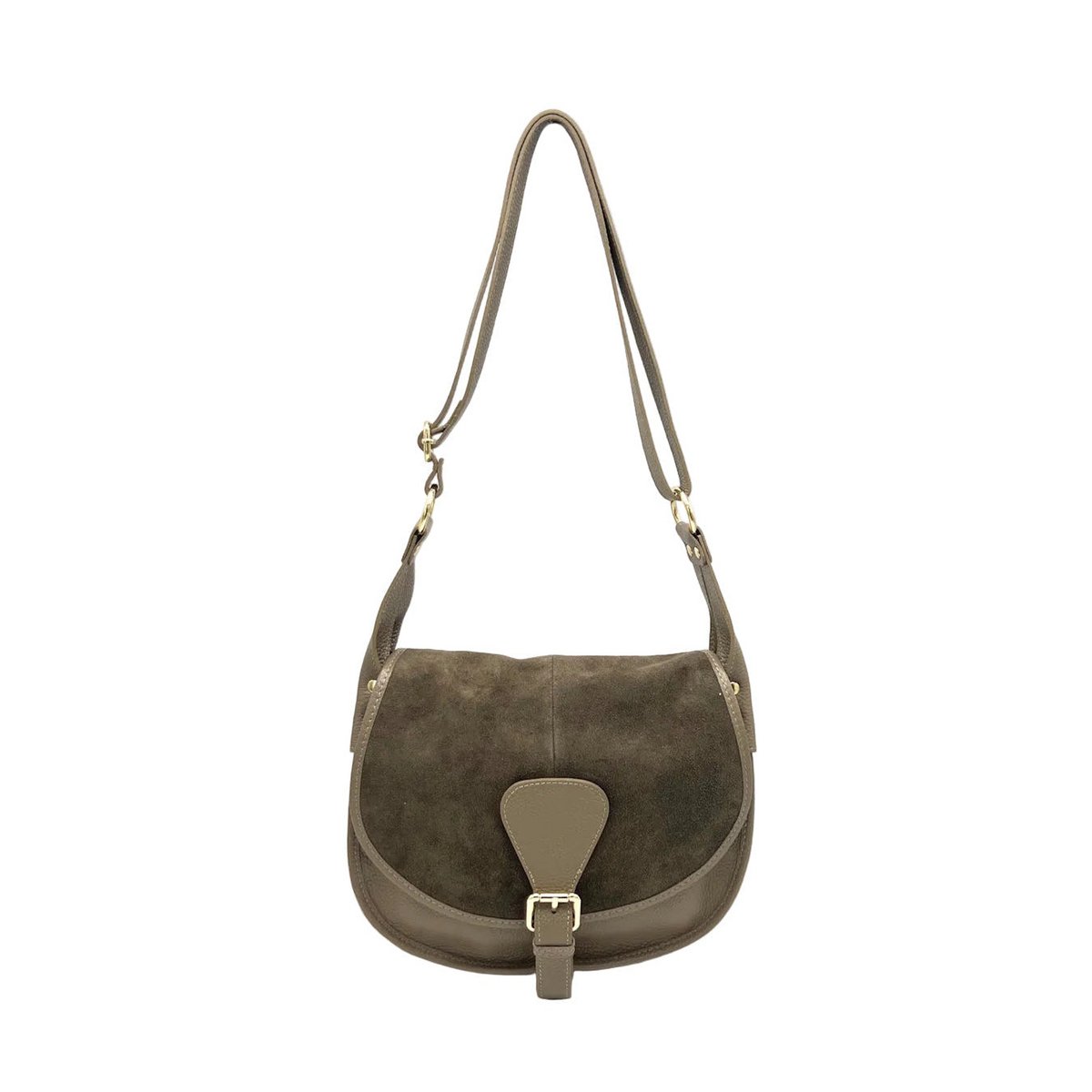 Bolso Saddle para Mujer en Piel Ante, Made in Italy, art. 112642Nuevo