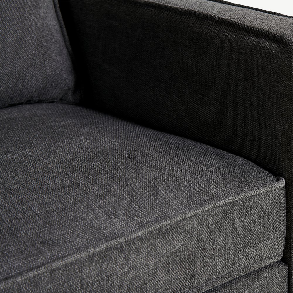 Bento-Ecksofa, anthrazitfarbenes Leinen