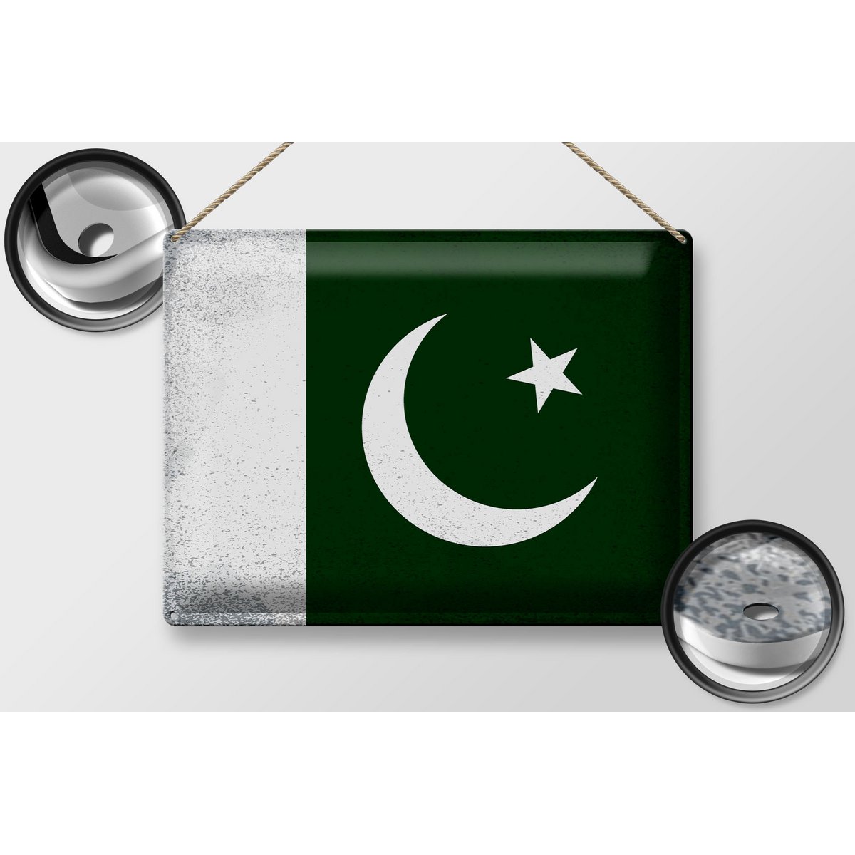 Tin Sign Flag Pakistan 40x30cm Flag Pakistan Vintage