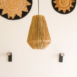 Klosz Lampa sufitowa okrągła ENDAH wykonana z rafii
