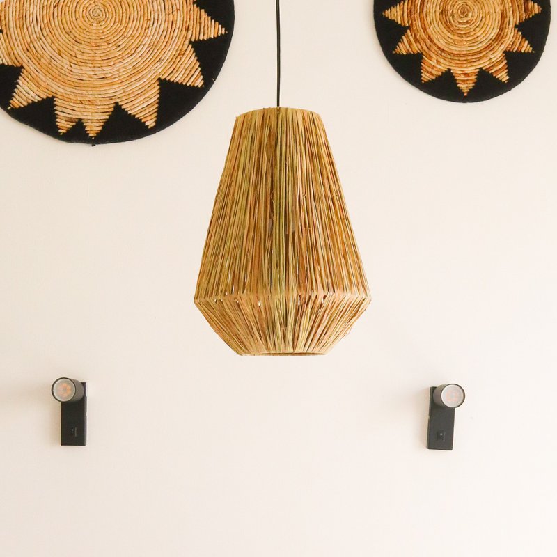Klosz Lampa sufitowa okrągła ENDAH wykonana z rafii