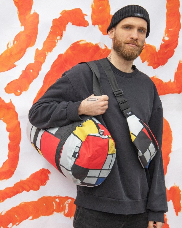 LOQI Weekender Large - Composition with Red, Yellow, Blue and Black gerecycled