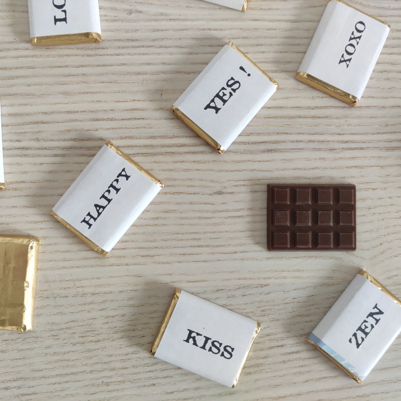 Tasse + 10 Pralinen "Stimmungsworte".