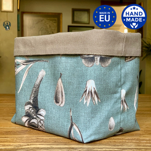Fabric Basket, Bread cloth h=20cm, 100% Cotton, Printed | Seeds Aqua