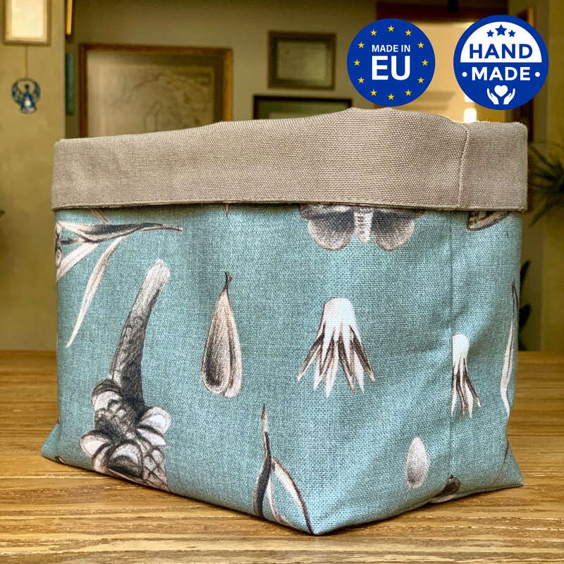 Cesta de Tela, Panera h=20cm, 100% Algodón, Estampada | Semillas Aguamarina