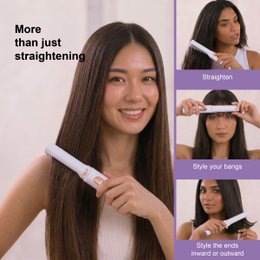 NOVOTECK HT-002 Cepillo para alisar y peinar el cabello 2 en 1 - Recargable, 3 configuraciones de temperatura, 1500 mAh, carga USB-C