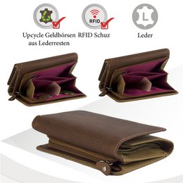 Sunsa Damen Geldbörse. Leder Geldbeutel. Portemonnaie mit RFID Schutz. Brieftasche aus Leder. Große Geldbörse für Frauen mit vielen Kreditkartenfächern- Wallet für Damen, Geschenkidee