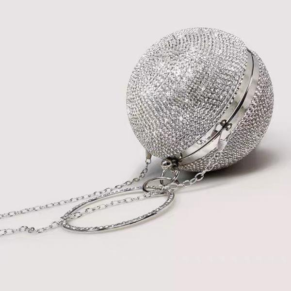 Luxe Ball Clutch-BlingBling Diamonds-Gold & Silver
