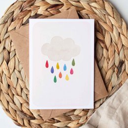 Foldekort "Farverig Wolke"