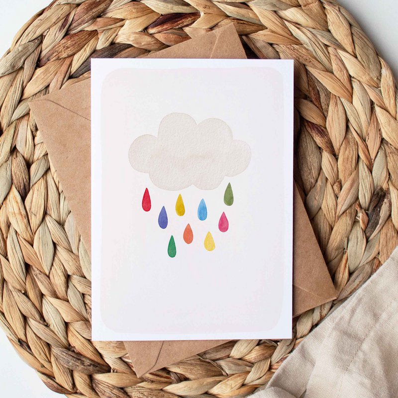 Foldekort "Farverig Wolke"