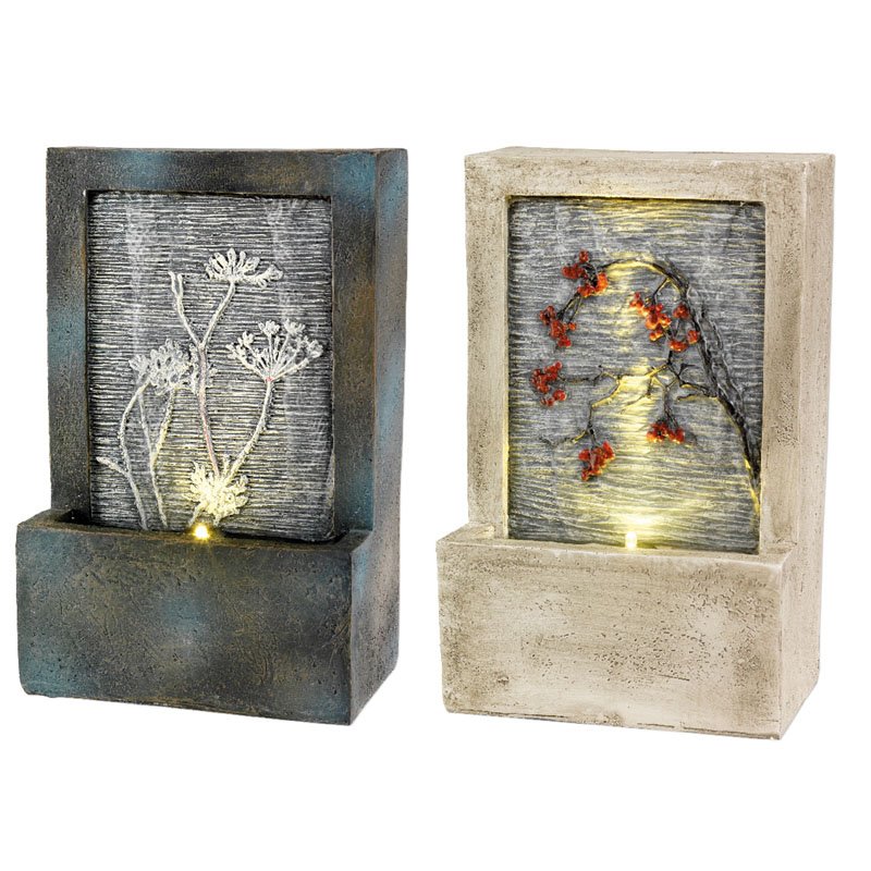Fuente poli LED con flor 9,5x15x23cm