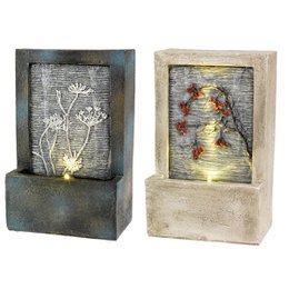 LED polyfontæne med blomst 9,5x15x23cm