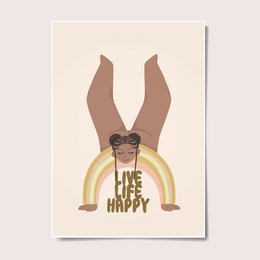 Rainbow Series (Live Life Happy) Black Girl Kids Nursery Chambre à coucher Art mural